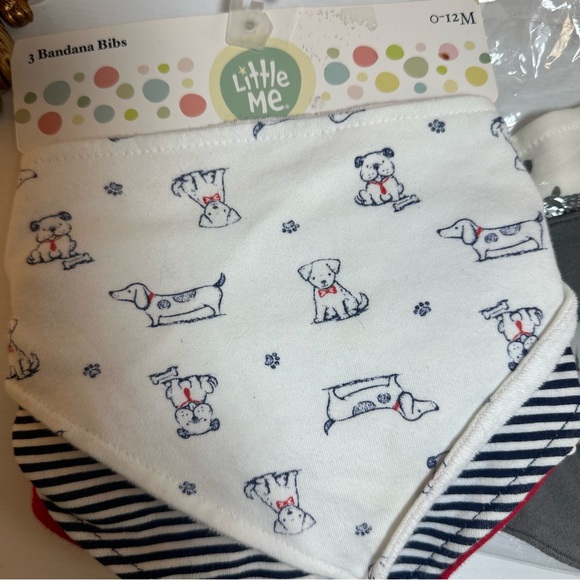 2/$10 Sale! Little Me & Chick Pea Set of 5 Baby Bibs Some New Size 0-12 Months - Picture 11 of 12